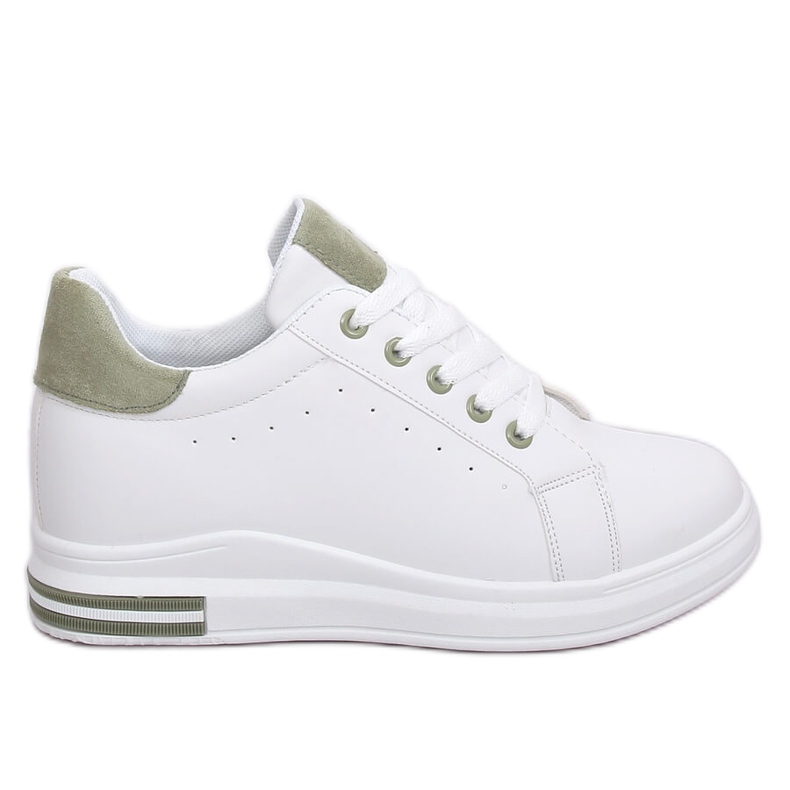 White women's sneakers L8035 Green