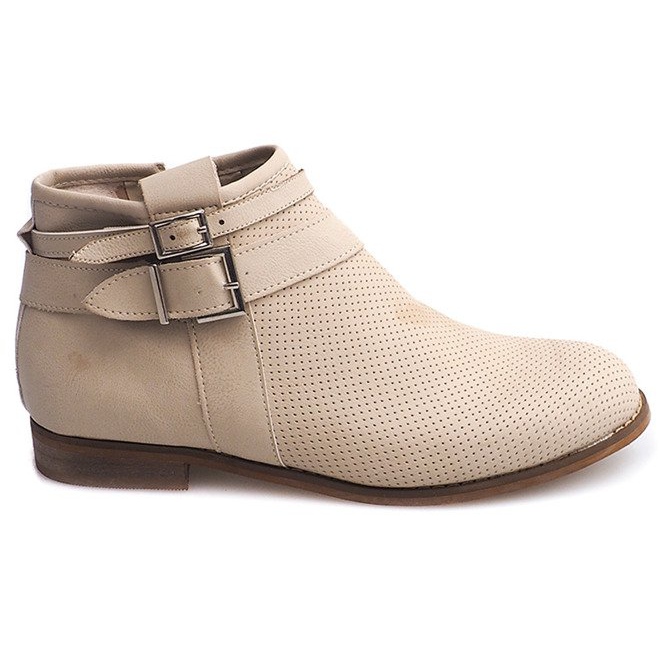 Openwork boots with a zipper H208 Beige