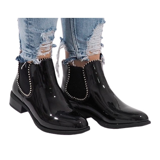 Black patent leather boots BO-237 #
