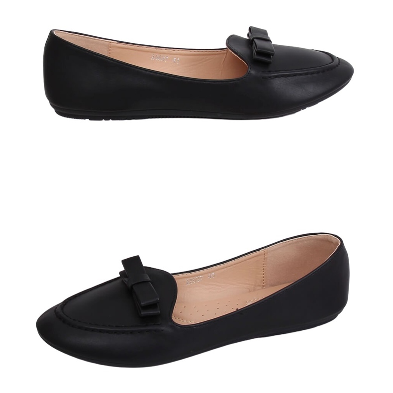 Black women's loafers A8637 Black