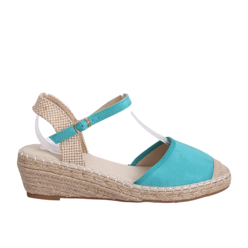 Espadrilles on wedges mint LLI-3M85 Green multicolored