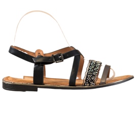 Small Swan Stylish Black Sandals