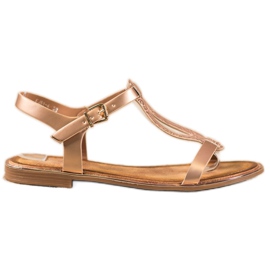 Small Swan Stylish Sandals With Eco Leather golden