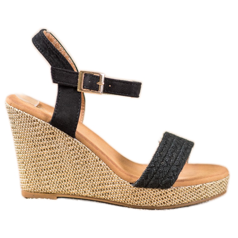 SHELOVET Stylish wedge sandals black