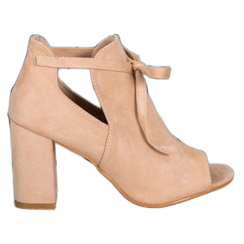 Tied Open Toe VINCEZA boots beige
