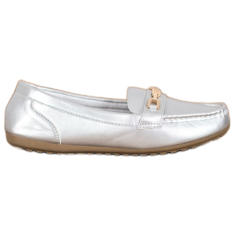 Fama Elegant Silver Moccasins