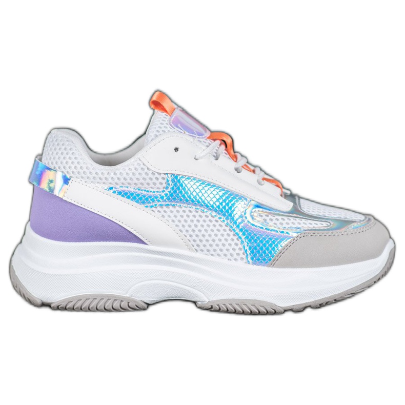 Bona White Sneakers With Mesh violet grey multicolored