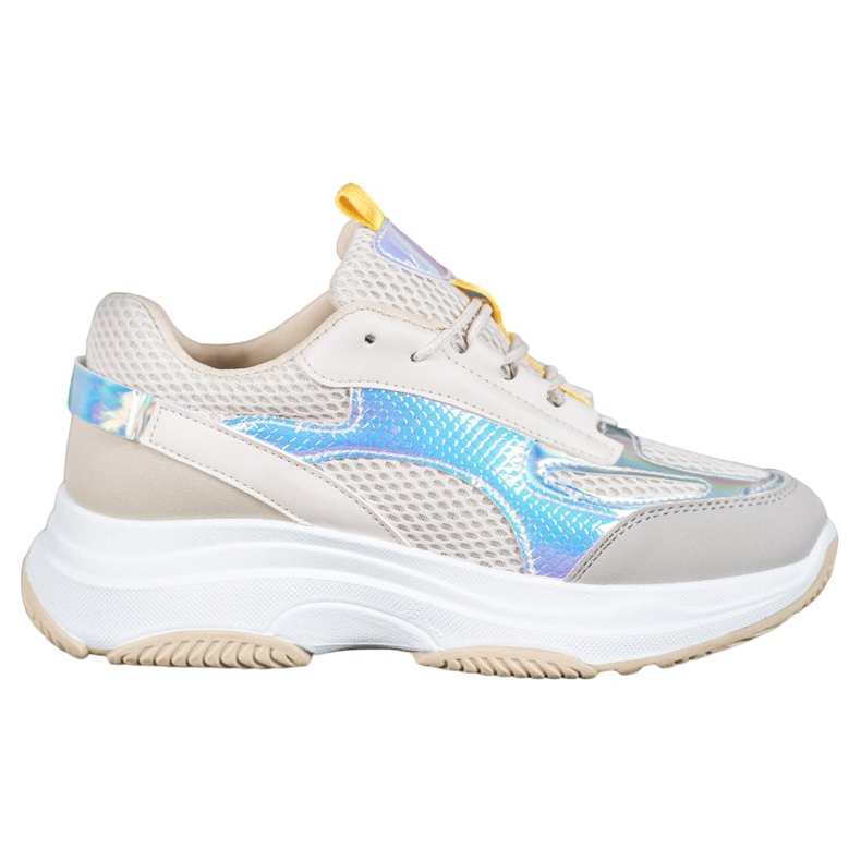 Bona Beige Sneakers With Mesh white grey multicolored