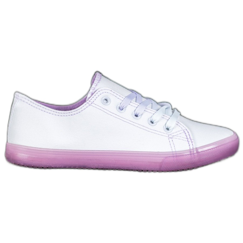 SHELOVET Sneakers With Purple Sole white violet