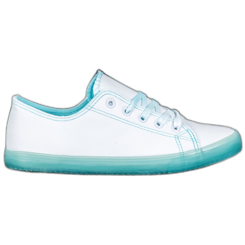 SHELOVET Sneakers With Blue Sole white