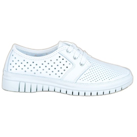 Kylie Leather Brogues On The Platform white
