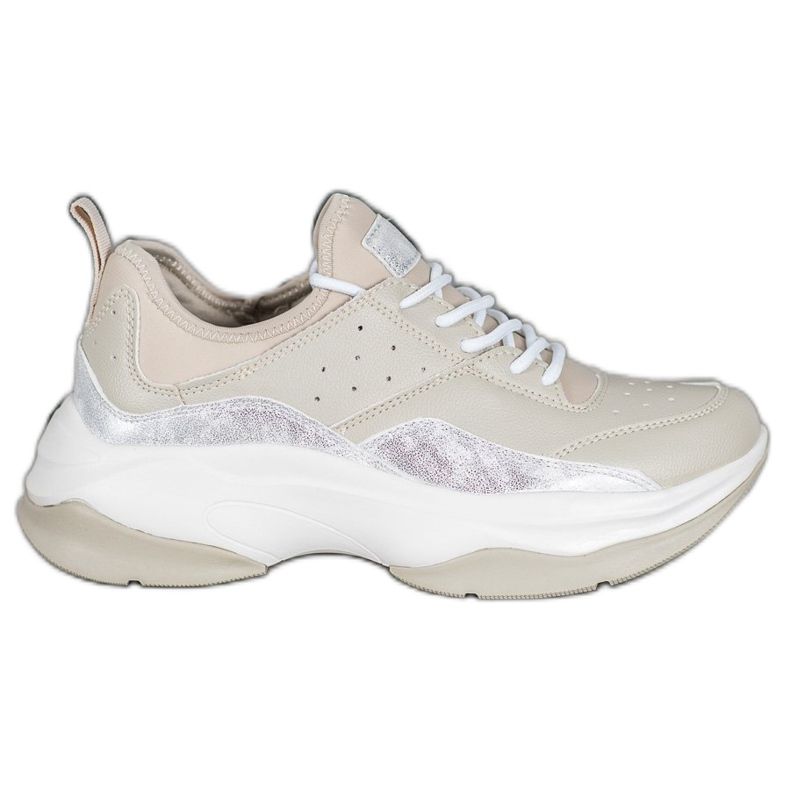 Kylie Comfortable Sneakers On The Platform beige grey