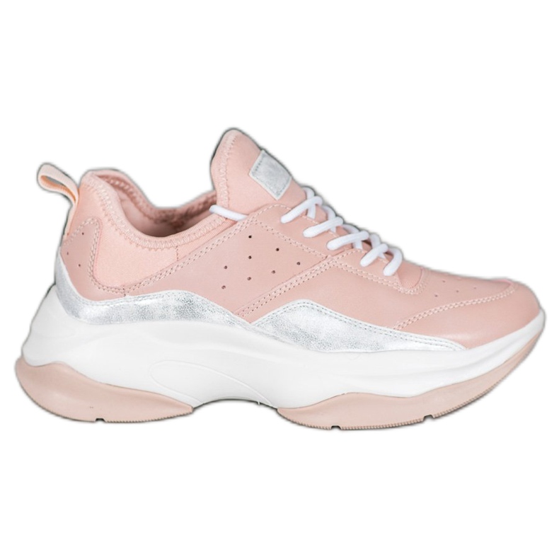 Kylie Comfortable Sneakers On The Platform pink grey