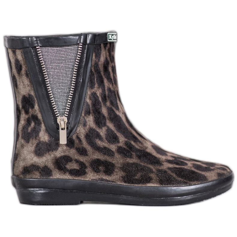 Kylie Suede galoshes with a zipper black multicolored