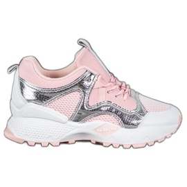 Bona Fashion Sneakers With Mesh pink grey