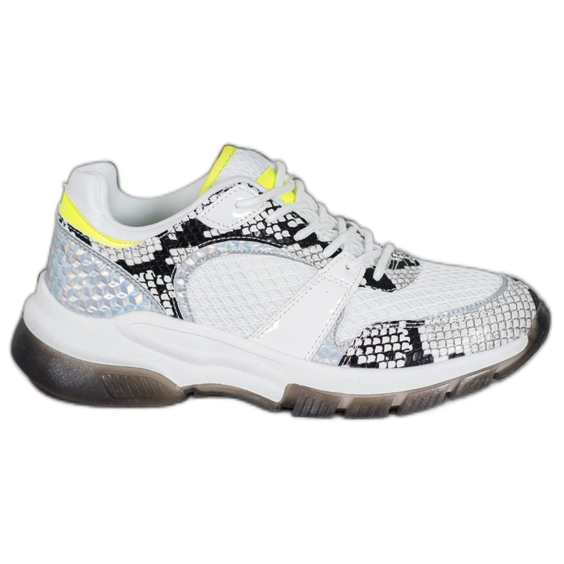 Kylie Comfortable Snake Print Sneakers white multicolored