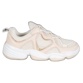 Kylie Stylish Beige Sneakers