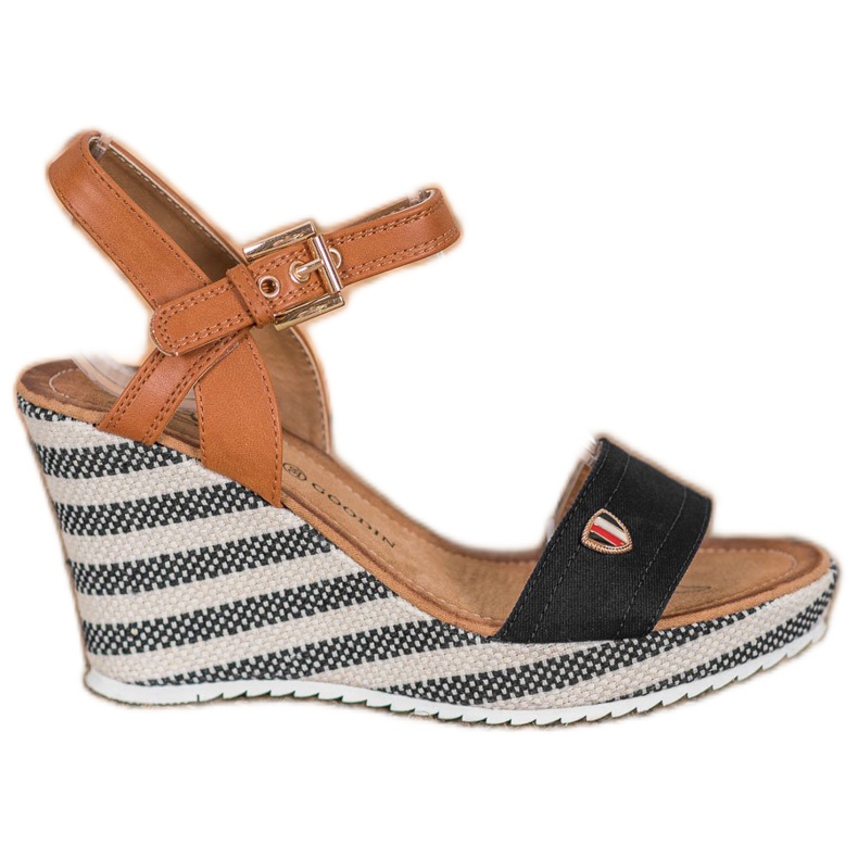 Goodin Fashionable wedge sandals brown black multicolored Goodin Fashionable wedge sandals brown black multicolored