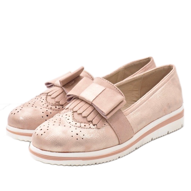 Pink matte shoes on the wedge YT-8