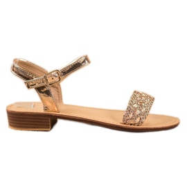 Small Swan Elegant Braided Sandals yellow Small Swan Elegant Braided Sandals yellow