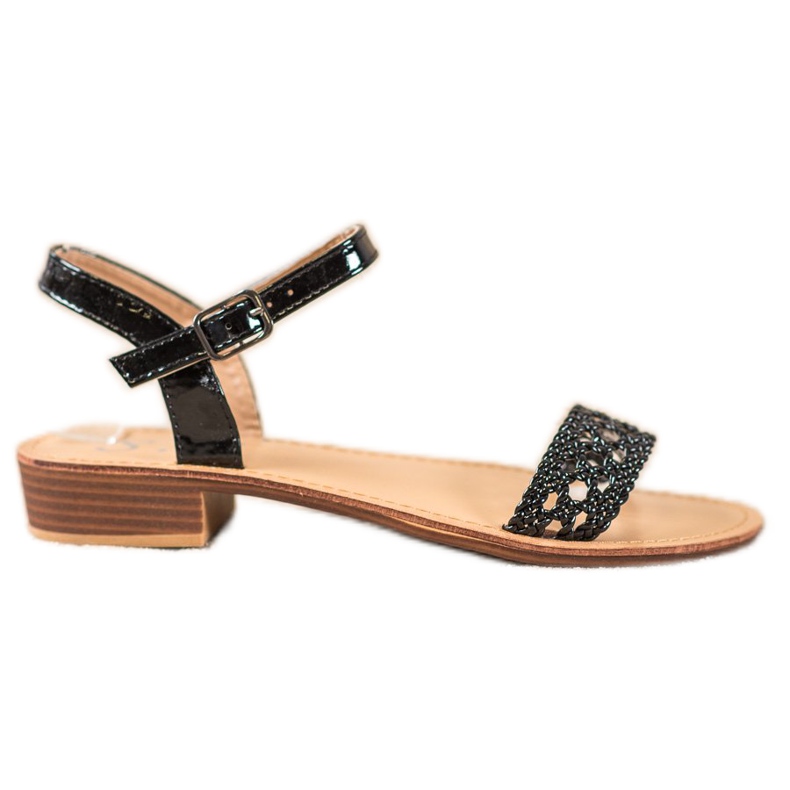Small Swan Elegant Braided Sandals black Small Swan Elegant Braided Sandals black