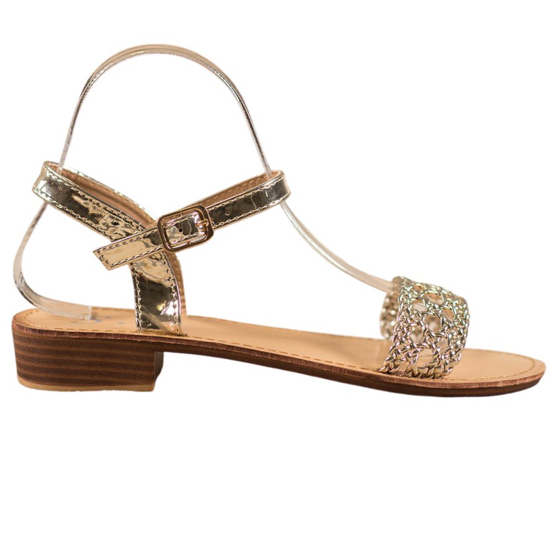 Small Swan Elegant Braided Sandals golden