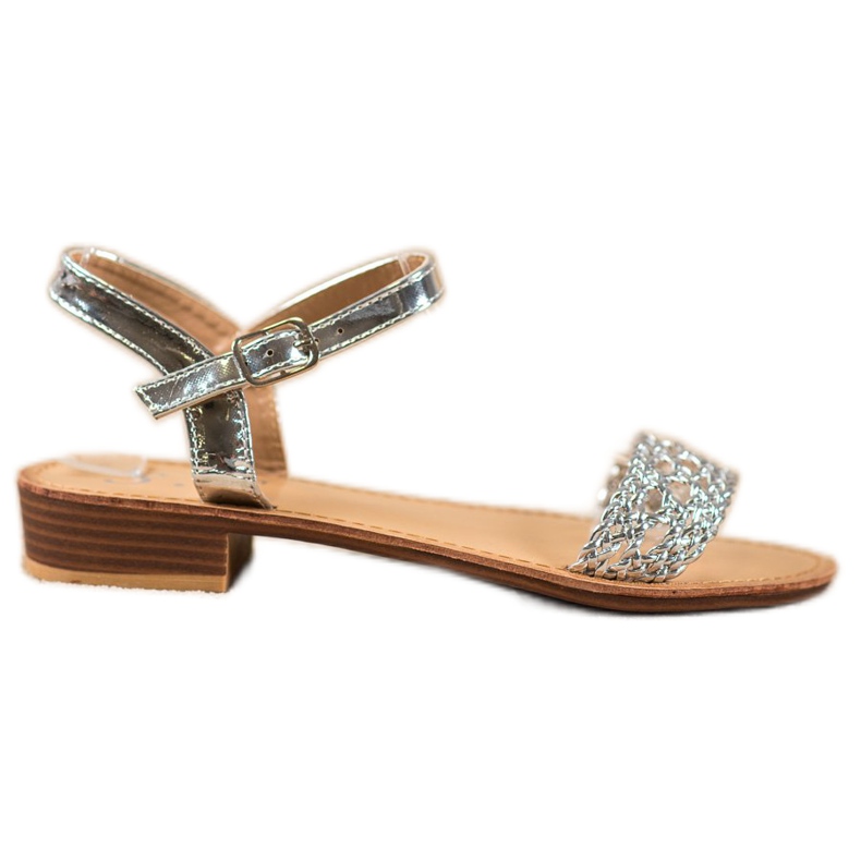 Small Swan Elegant Braided Sandals grey