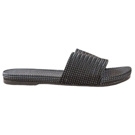 Black VINCEZA slippers yellow Black VINCEZA slippers yellow