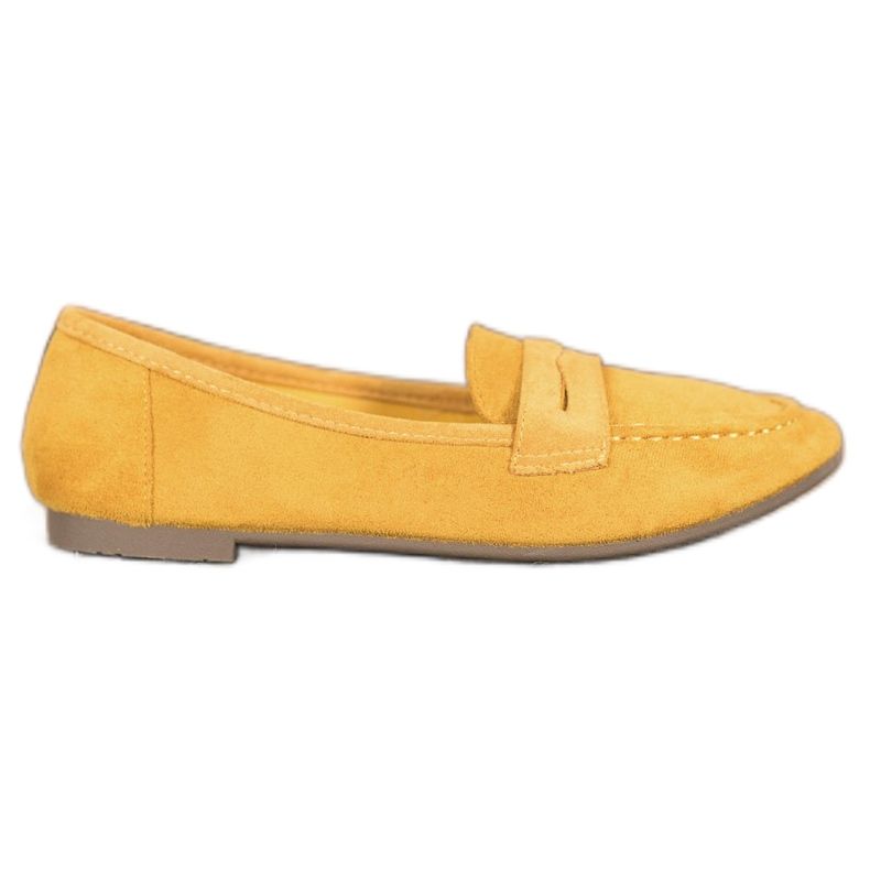 SHELOVET Casual Suede Loafers yellow