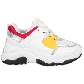 SHELOVET Fashionable Laced Sneakers white