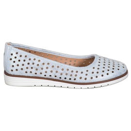 Kylie Openwork Ballerinas With Glitter blue grey Kylie Openwork Ballerinas With Glitter blue grey