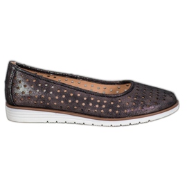 Kylie Openwork Ballerinas With Glitter brown