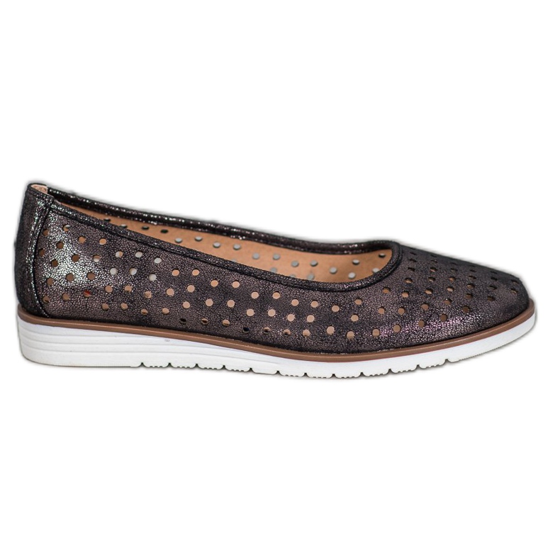 Kylie Openwork Ballerinas With Glitter brown