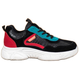 SHELOVET Sport Suede Sneakers black multicolored SHELOVET Sport Suede Sneakers black multicolored