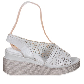 Goodin Openwork wedge sandals grey Goodin Openwork wedge sandals grey