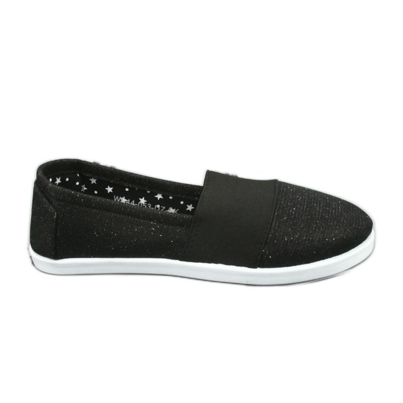 Wishot Girls' shiny black and sloppy sneakers 44-053