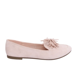 Women's loafers beige and pink 99-72A Beige