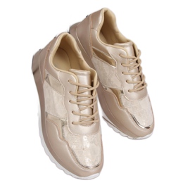 Women's gold sports shoes 2019-447 Gold golden