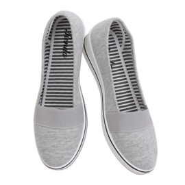 Gray ballerinas on wedges S81B001 Gray grey Gray ballerinas on wedges S81B001 Gray grey