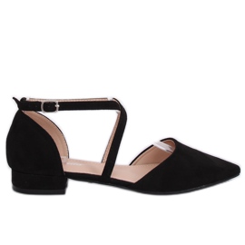 Black S-880 Black cut ballerinas