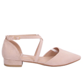 S-880 Beige cut out ballerinas
