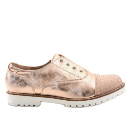 Gold slip-on shoes with GF-FD9 studs golden