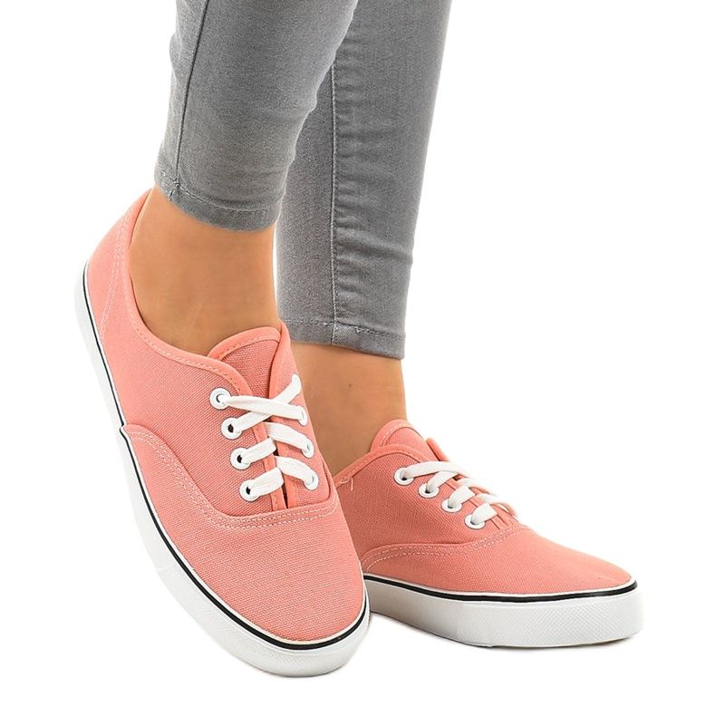 Classic salmon women's sneakers DTS92A-36 multicolored orange pink