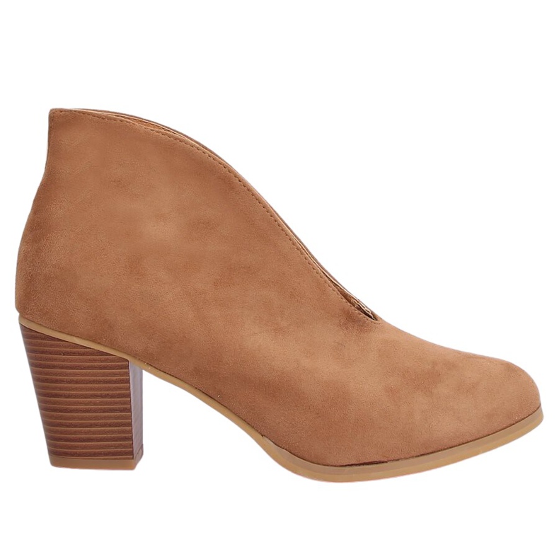 Transitional boots with a slit camel NS128P Camel brown