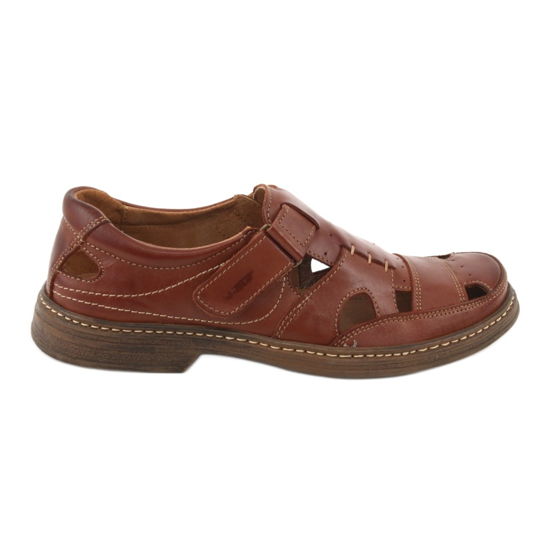 Summer shoes with Velcro, Naszbut 968, brown