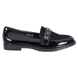 SHELOVET Lacquered loafers black