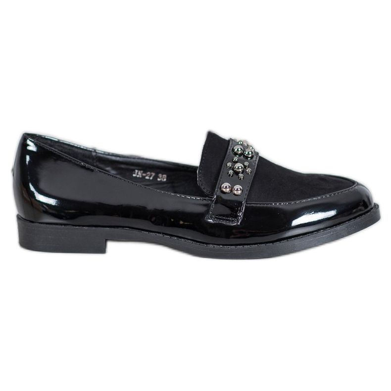 SHELOVET Lacquered loafers black