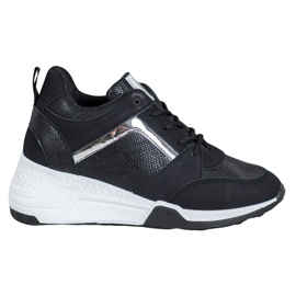 SHELOVET Wedge Sneakers black