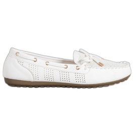 Diamantique Eco Leather Loafers white