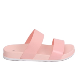 Pink CK66P Pink slippers with rubber stripes
